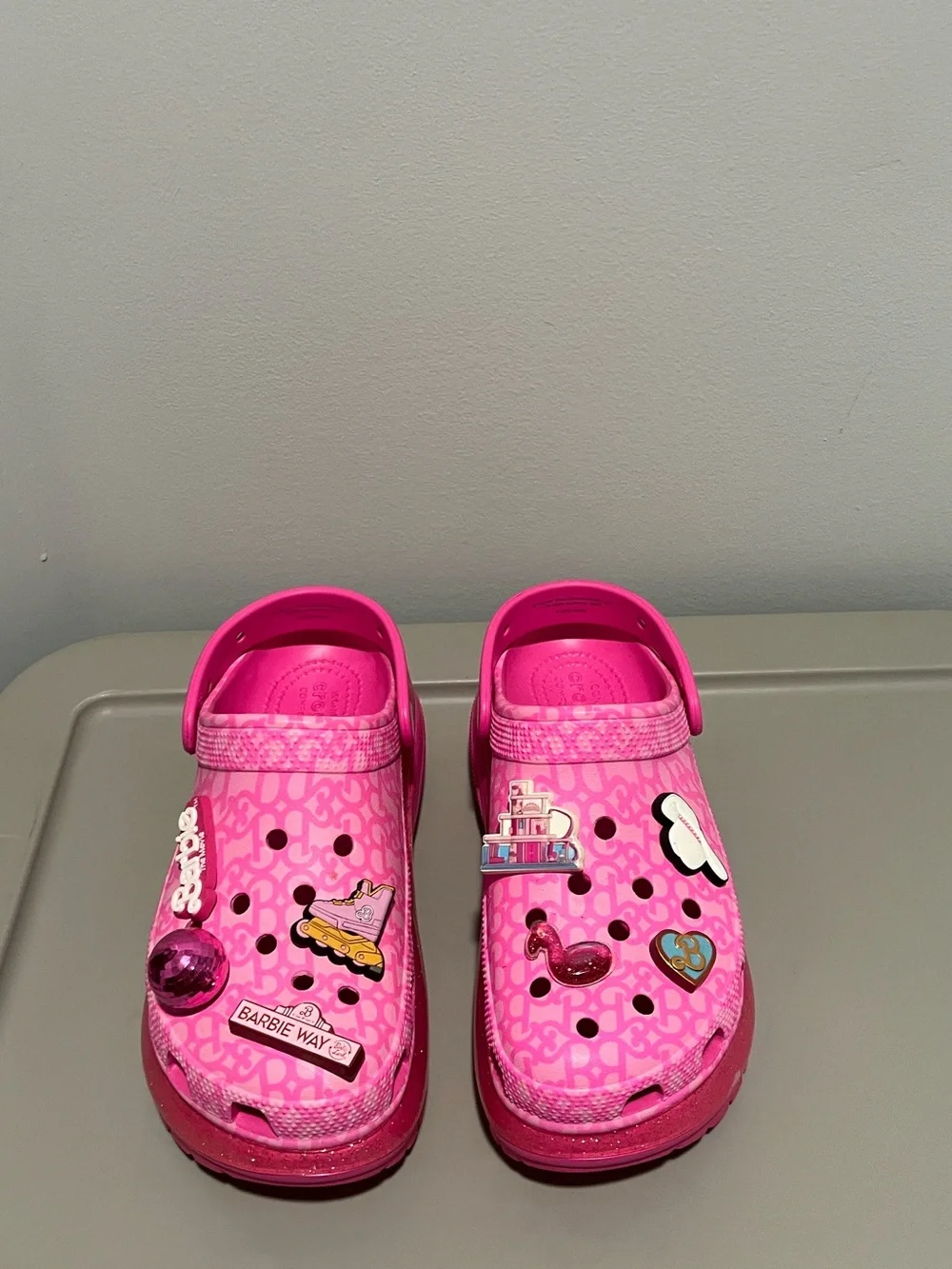 Barbie Pink Girls' Slip-On Clog Sandals with Decorative Charms - Picture 1 of 6